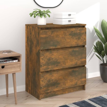 vidaXL Aparador madera contrachapada color roble ahumado 60x35x76 cm