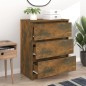 vidaXL Aparador madera contrachapada color roble ahumado 60x35x76 cm