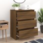 vidaXL Aparador de madera contrachapada roble marrón 60x35x76 cm vidaXL Aparador de madera contrachapada roble marrón 60x35x76 cm