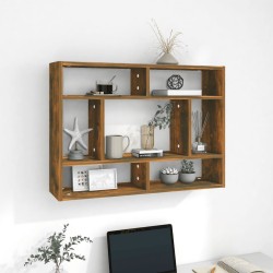vidaXL Estantería de pared contrachapada roble ahumado 75x16x55 cm