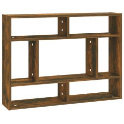vidaXL Estantería de pared contrachapada roble ahumado 75x16x55 cm