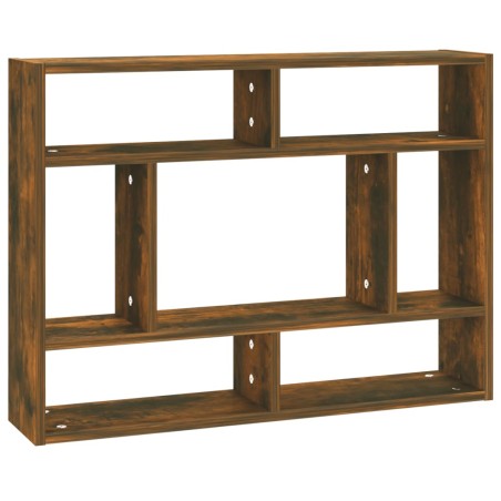 vidaXL Estantería de pared contrachapada roble ahumado 75x16x55 cm