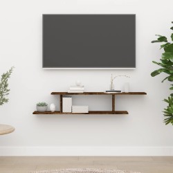 vidaXL Estante de pared TV contrachapado roble ahumado 125x18x23 cm