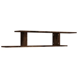 vidaXL Estante de pared TV contrachapado roble ahumado 125x18x23 cm