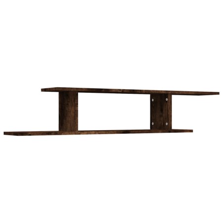 vidaXL Estante de pared TV contrachapado roble ahumado 125x18x23 cm