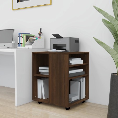 vidaXL Armario con ruedas madera contrachapada roble marrón 60x53x72cm