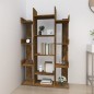 vidaXL Estantería de madera contrachapada roble ahumado 86x25,5x140 cm vidaXL Estantería de madera contrachapada roble ahumado 86x25,5x140 cm