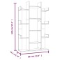 vidaXL Estantería de madera contrachapada roble ahumado 86x25,5x140 cm vidaXL Estantería de madera contrachapada roble ahumado 86x25,5x140 cm