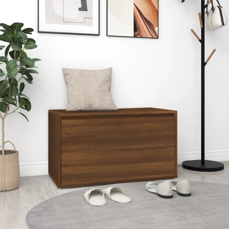 vidaXL Banco pasillo madera contrachapada roble marrón 80x40x45 cm