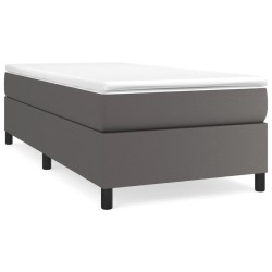 vidaXL Estructura de cama box spring cuero sintético gris 100x200 cm