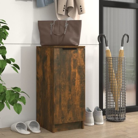 vidaXL Mueble zapatero madera contrachapada roble ahumado 30x35x70 cm