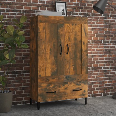 vidaXL Aparador de madera contrachapada roble ahumado 70x31x115 cm