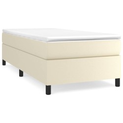 vidaXL Estructura de cama box spring cuero sintético crema 90x190 cm