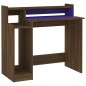 vidaXL Escritorio con LED madera ingeniería marrón roble 97x45x90 cm vidaXL Escritorio con LED madera ingeniería marrón roble 97x45x90 cm