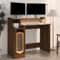 vidaXL Escritorio con LED madera ingeniería marrón roble 97x45x90 cm vidaXL Escritorio con LED madera ingeniería marrón roble 97x45x90 cm