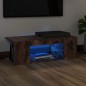 vidaXL Mueble de TV con luces LED color roble ahumado 90x39x30 cm