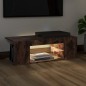 vidaXL Mueble de TV con luces LED color roble ahumado 90x39x30 cm