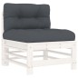 vidaXL Sofá central con cojines madera maciza de pino blanco vidaXL Sofá central con cojines madera maciza de pino blanco