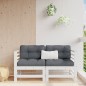 vidaXL Sofás esquineros con cojines 2 uds madera maciza de pino blanco vidaXL Sofás esquineros con cojines 2 uds madera maciza de pino blanco
