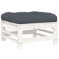 vidaXL Taburetes de jardín con cojines 2 uds madera maciza pino blanco vidaXL Taburetes de jardín con cojines 2 uds madera maciza pino blanco