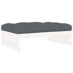 vidaXL Taburete de jardín madera maciza de pino blanco 120x80 cm