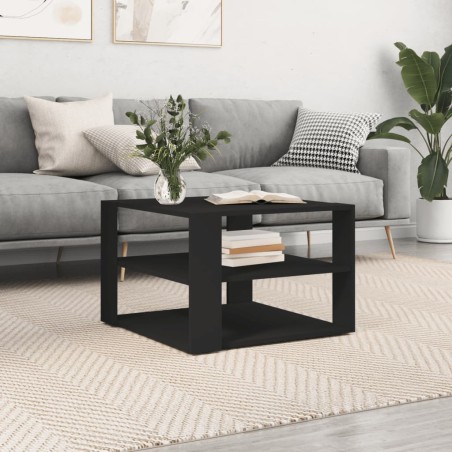 vidaXL Mesa de centro madera de ingeniería negro 59,5x59,5x40 cm