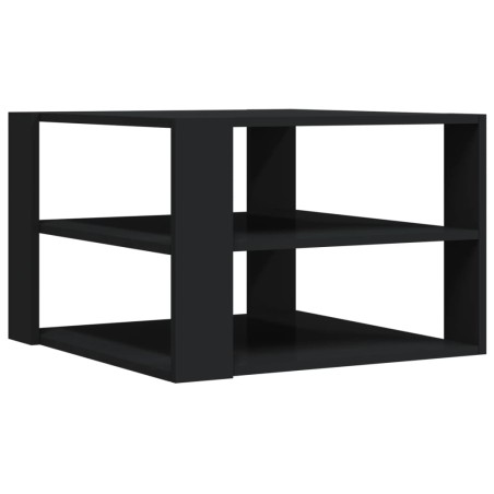 vidaXL Mesa de centro madera de ingeniería negro 59,5x59,5x40 cm