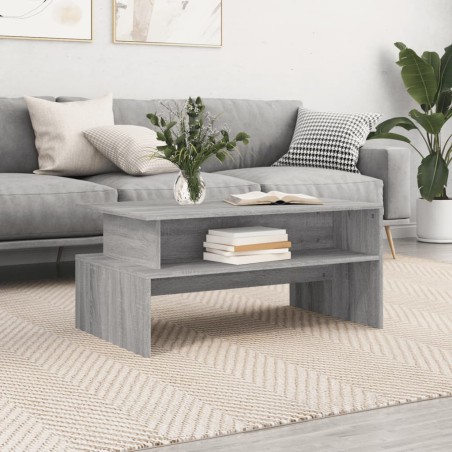 vidaXL Mesa de centro madera de ingeniería gris Sonoma 90x55x42,5 cm