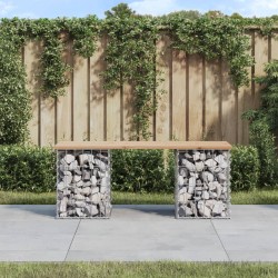 vidaXL Banco de jardín diseño gaviones madera maciza pino 103x31x42 cm