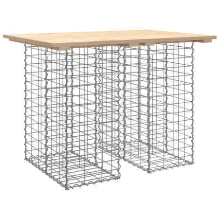 vidaXL Banco de jardín diseño gaviones madera maciza pino 100x70x72 cm