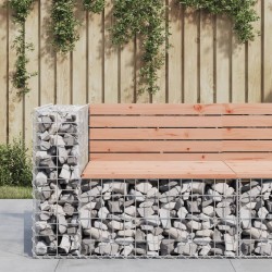 vidaXL Banco jardín diseño gaviones madera abeto Douglas 92x71x65,5 cm