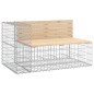 vidaXL Banco jardín diseño gaviones madera maciza pino 122x71x65,5 cm vidaXL Banco jardín diseño gaviones madera maciza pino 122x71x65,5 cm