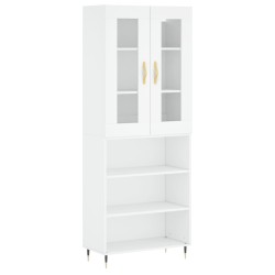 vidaXL Aparador alto madera contrachapada blanco 69,5x34x180 cm