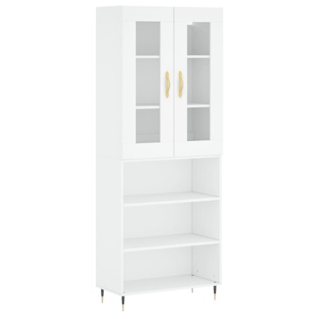 vidaXL Aparador alto madera contrachapada blanco 69,5x34x180 cm