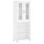 vidaXL Aparador alto madera contrachapada blanco 69,5x34x180 cm