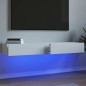 vidaXL Muebles de TV con luces LED 2 unidades blanco 60x35x15,5 cm vidaXL Muebles de TV con luces LED 2 unidades blanco 60x35x15,5 cm