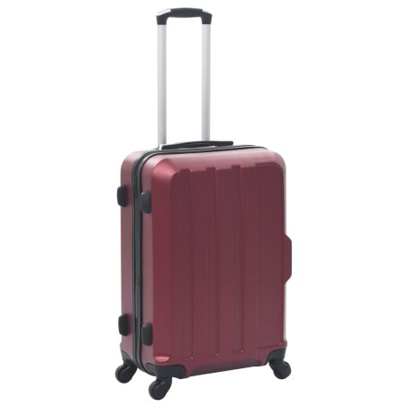 vidaXL Juego de maletas rígidas ruedas trolley 3 pzas rojo tinto ABS