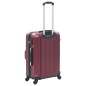 vidaXL Juego de maletas rígidas ruedas trolley 3 pzas rojo tinto ABS vidaXL Juego de maletas rígidas ruedas trolley 3 pzas rojo tinto ABS