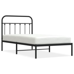 vidaXL Estructura de cama con cabecero metal negro 100x190 cm
