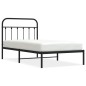 vidaXL Estructura de cama con cabecero metal negro 100x190 cm vidaXL Estructura de cama con cabecero metal negro 100x190 cm