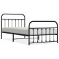 vidaXL Estructura de cama con cabecero y estribo metal negro 100x200cm vidaXL Estructura de cama con cabecero y estribo metal negro 100x200cm