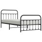 vidaXL Estructura de cama con cabecero y estribo metal negro 100x200cm vidaXL Estructura de cama con cabecero y estribo metal negro 100x200cm