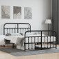 vidaXL Estructura de cama cabecero y pie de cama metal negro 150x200cm vidaXL Estructura de cama cabecero y pie de cama metal negro 150x200cm