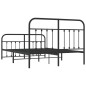 vidaXL Estructura de cama cabecero y pie de cama metal negro 150x200cm vidaXL Estructura de cama cabecero y pie de cama metal negro 150x200cm