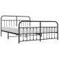vidaXL Estructura de cama cabecero y pie de cama metal negro 183x213cm vidaXL Estructura de cama cabecero y pie de cama metal negro 183x213cm