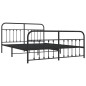vidaXL Estructura de cama cabecero y pie de cama metal negro 183x213cm vidaXL Estructura de cama cabecero y pie de cama metal negro 183x213cm