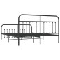 vidaXL Estructura de cama cabecero y pie de cama metal negro 183x213cm vidaXL Estructura de cama cabecero y pie de cama metal negro 183x213cm