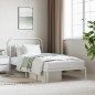 vidaXL Estructura de cama de metal con cabecero blanco 100x200 cm vidaXL Estructura de cama de metal con cabecero blanco 100x200 cm