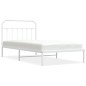 vidaXL Estructura de cama de metal con cabecero blanco 100x200 cm vidaXL Estructura de cama de metal con cabecero blanco 100x200 cm