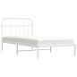 vidaXL Estructura de cama de metal con cabecero blanco 100x200 cm vidaXL Estructura de cama de metal con cabecero blanco 100x200 cm